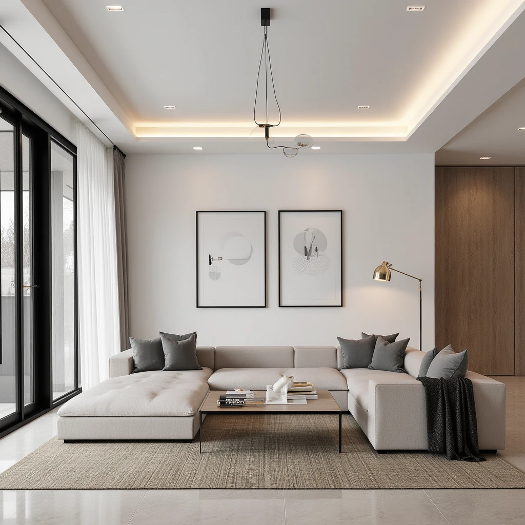 Modern Living Room AI interior design